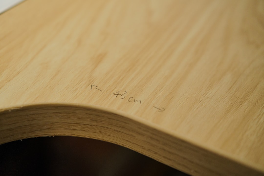 Close-up of faint pencil marks on light wood