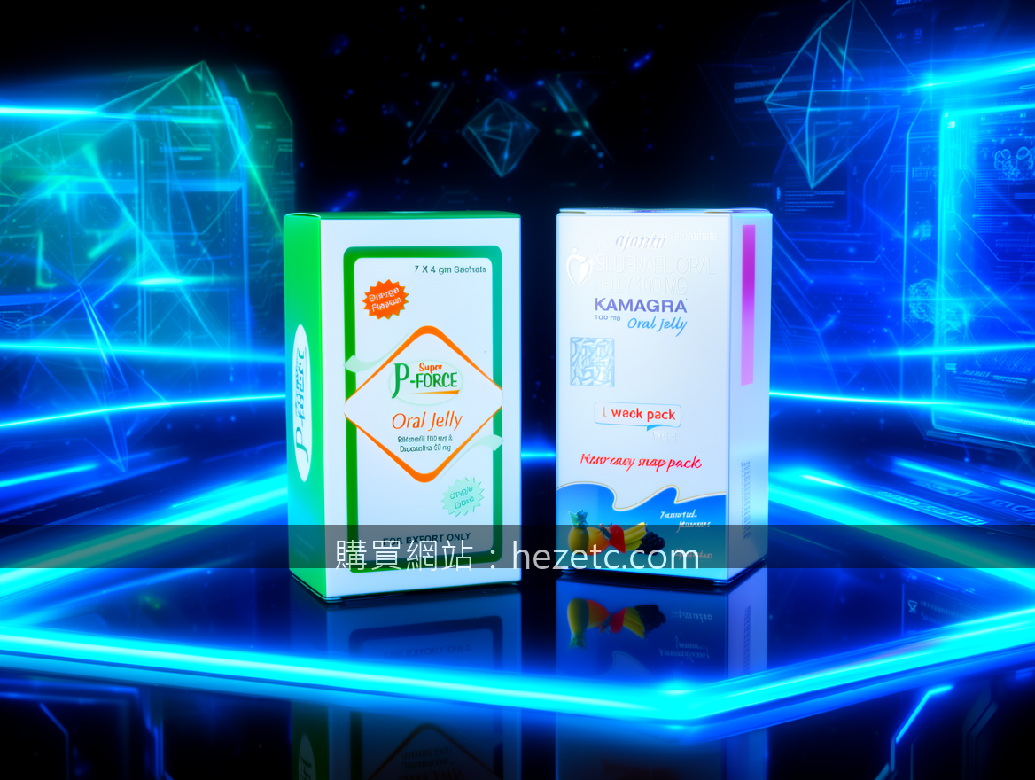 FUTURISTIC TECH with neon LED lights. Place the Super P-Force Oral Jelly and Kam